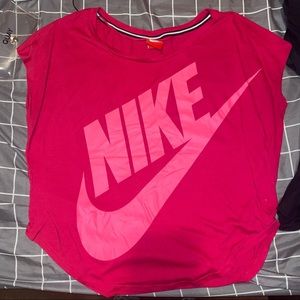 Hot pink Nike swoosh top